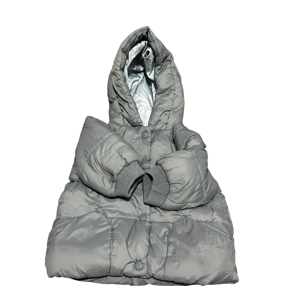 Zara Silver Puffer Jacket - Picture 4 of 5